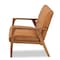 Baxton Studio Nikko Mid-century Modern Tan Faux Leather and Walnut Brown finished Wood Loveseat 175-10975-Zoro - alternate 2